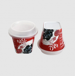 PP PLASTIC MILKSHAKE CUPS WITH LID AND SPOON