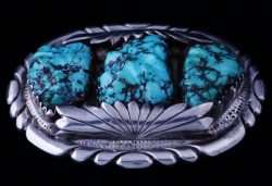 VINTAGE BERNICE AND ROBERT LEEKYA LONE MOUNTAIN SPIDERWEB TURQUOISE BELT BUCKLE