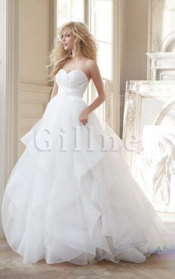 Abito da Sposa Allacciato con Increspato Lusso in Tulle Naturale – Gillne.it