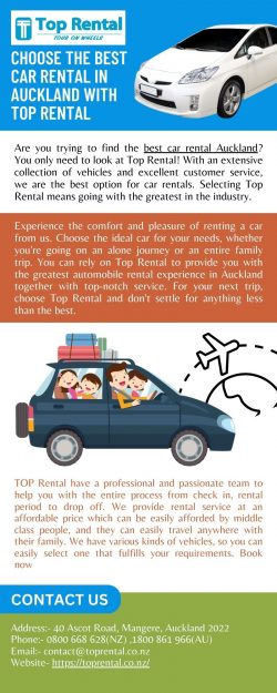 Choose the Best Car Rental in Auckland with Top Rental