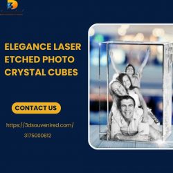 Elegance Laser Etched Photo Crystal Cubes