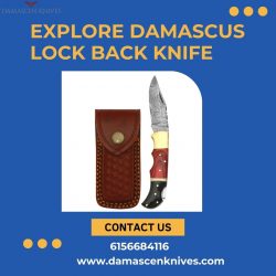 Explore Damascus Lock Back Knife