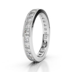 Gold, Platinum, and Diamond Full Eternity Ring