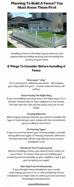 Planning To Build A Fence? You Must Know These First