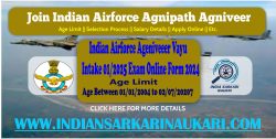 Indian Airforce Vayu Intake 01/2025 Recruitment 2024-Sarkari Naukri