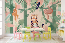 Kids Jungle animal friends wallpaper mural