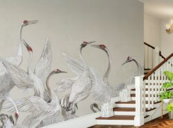 Dancing Crane Wall Mural