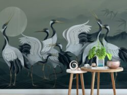 Elegant Crane Birds Wallpaper – Serene and Stylish Décor | Giffywalls