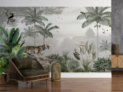 Leopard Landscape Green Forest Wallpaper Murals