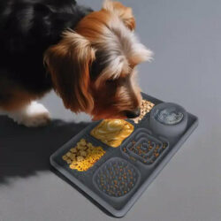 Multi-Functional Slow Feeder Mat for Dogs- Anti-Slip Lick Pad with Multiple Textures Rectangle 2 ...