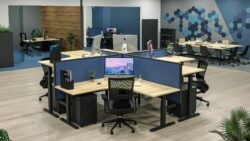 OL Studio Screen for Agile Individual Desk – Breath Fabric with Black Frame