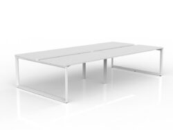 OL Anvil 4-User Double Sided Workspace – White Top with White Frame