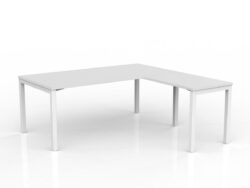 OL Axis Desk with Return – White Top with White Frame