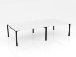 OL Axis Stretch 4 Double Sided Desk – White Top with Black Frame