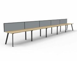 RL Eternity Single Sided Workstation with Screens Suitable from 1 to 5 Person