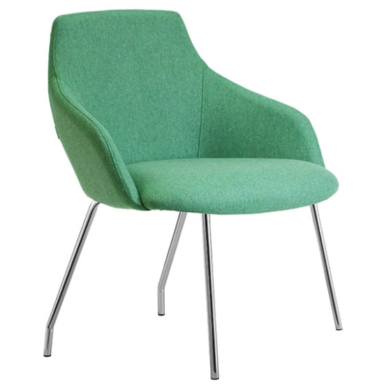 ST Gold Chrome Legs Fabric Upholstered Breakout Chair