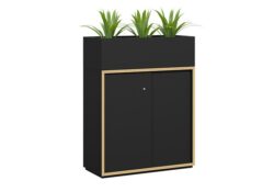 DD Grid Line Sliding Door Planter Storage