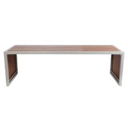 MA Indoor Bar Table with Steel Frame and Timber Slats