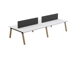 OL Plantation 4 Users Double Sided Desk with Radius Screens
