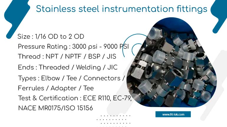 Stainless steel instrumentation fittings