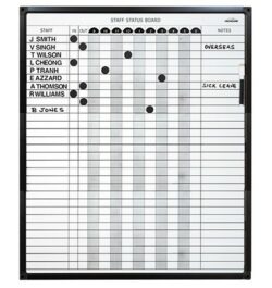 VC Magnetic Staff Status Board