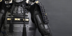 Black Samurai Armor with Bull Antlers – Handmade Traditional Yoroi Set