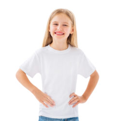 Sublimation Blank T-Shirts Round Collar Short Sleeves kid White Polyester t Shirts