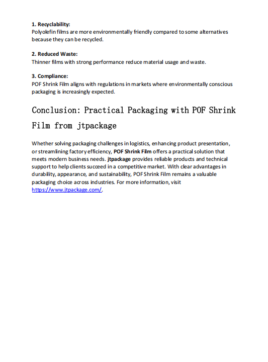 How Businesses Use POF Shrink Film in Product Protection