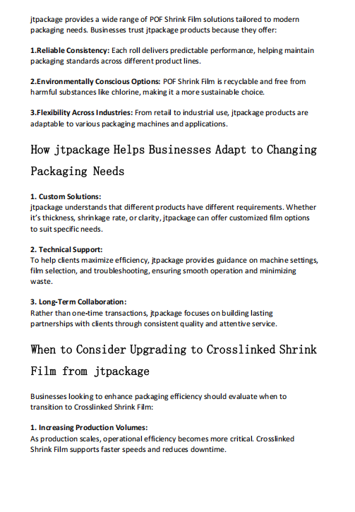 How Businesses Use POF Shrink Film in Product Protection