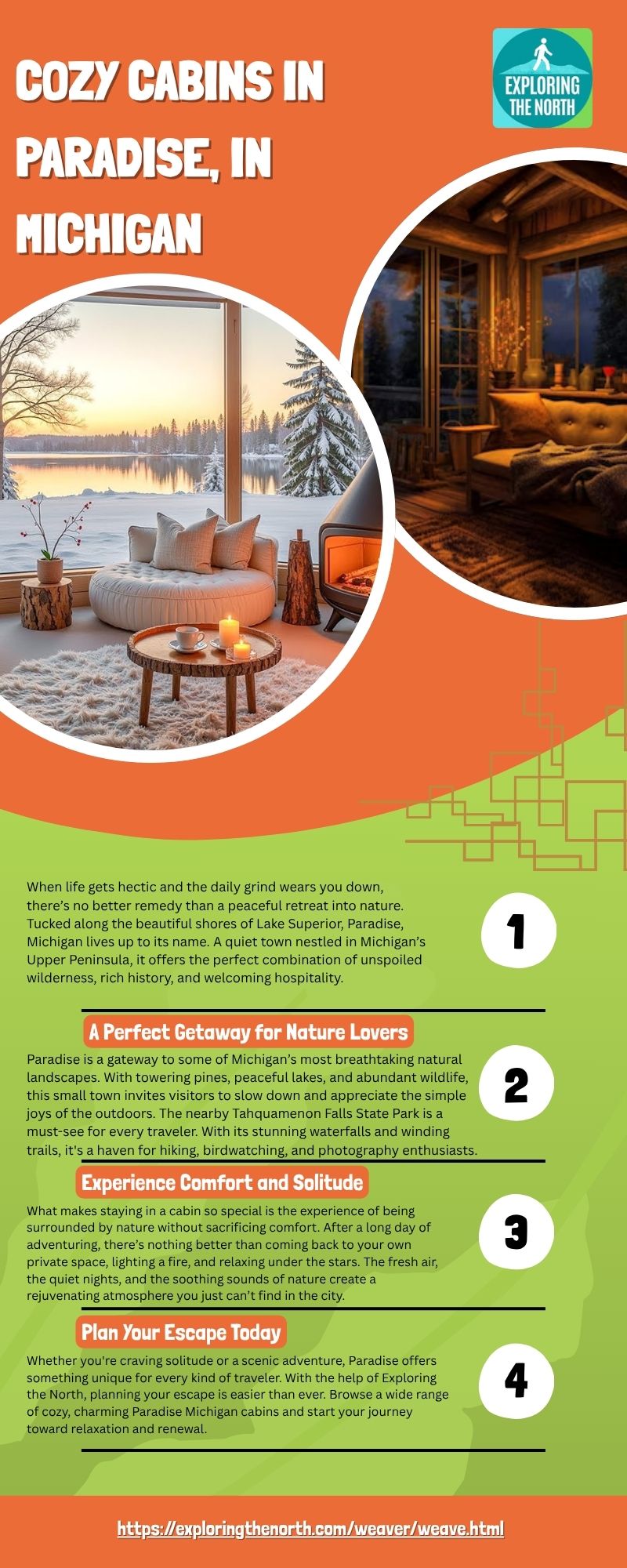 Escape to Nature with Cozy Cabins in Paradise, in Michigan