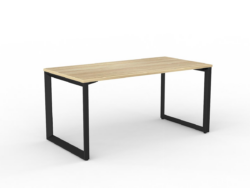 OL Anvil Straight Desk – Oak Top with Black Frame
