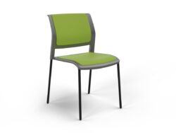 OL Game Stacking Chair -4 Legs Charcoal Shell Upholstered