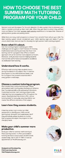 How to Choose the Best Summer Math Tutoring Program for Your Child.