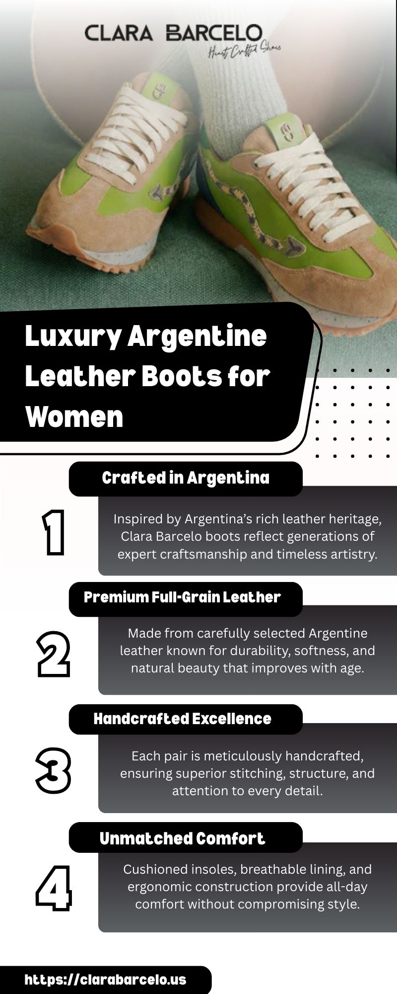 Luxury Argentine Leather Boots for Women | Elegant Clara Barcelo Snakes
