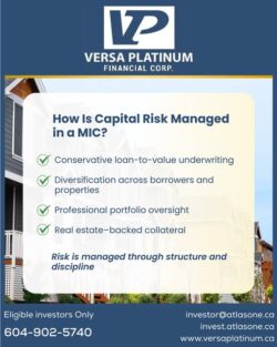 Versa Platinum Financial Corp. is a Canadian Mortgage Investment Corporation