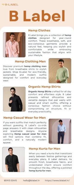 Find Perfect Fits in Hemp Casual Wear for Men at B Label