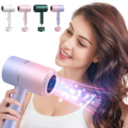 Hair Dryer,Foldable High-Speed Brushless Motor Negative Ionic Blow Dryer with Holder and Comb,Ha ...
