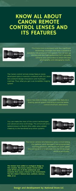 Know all about Canon remote control lenses and its features