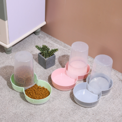Cute Design Automatic Pet Food Feeder with 2 Bowls