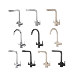 3 in 1 Modern Stainless Steel Kitchen Double Handle Mixers
