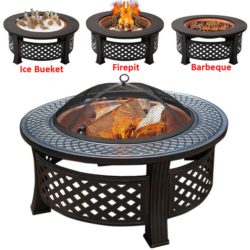Outdoor 3 in 1 Round Camping Corten Steel Metal Fire Pit