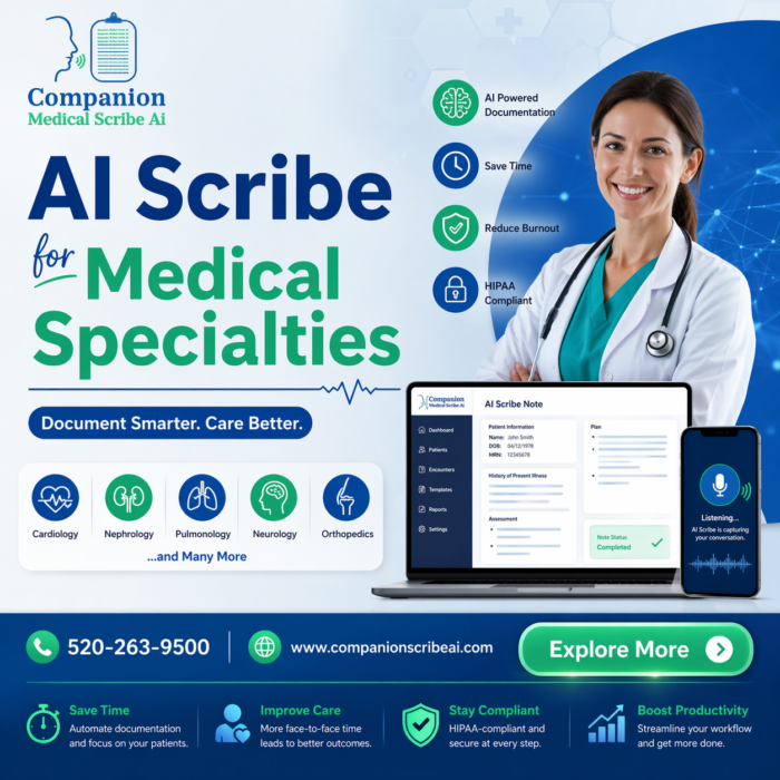 AI Scribe for Medical Specialties – Faster, Smarter Care