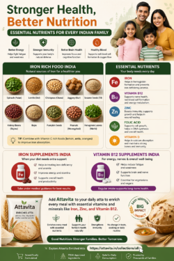 Balanced Health Nutrition with Iron and Vitamin B12