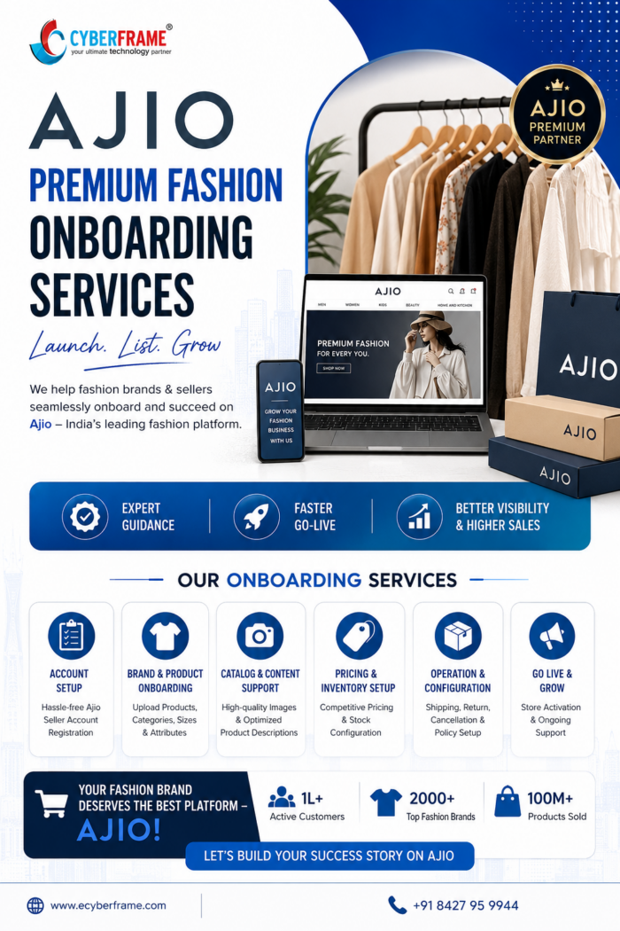 Ajio Seller Onboarding Services | Start Selling Online with eCyberframe