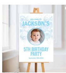 Birthday party welcome sign