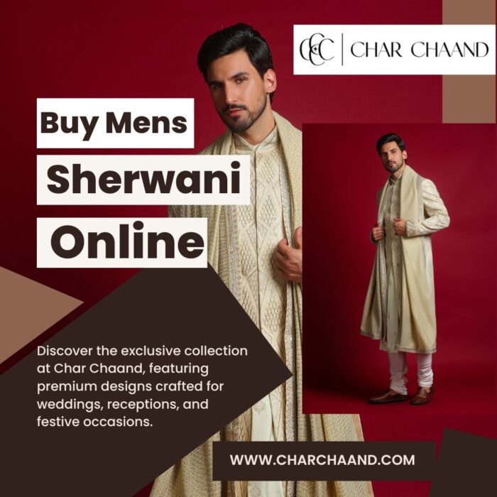 Buy Mens Sherwani Online – Premium Wedding Collection | Char Chaand