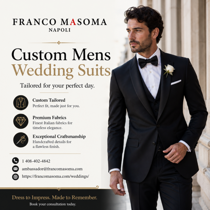 Bespoke Custom Mens Wedding Suits by Franco Masoma Napoli