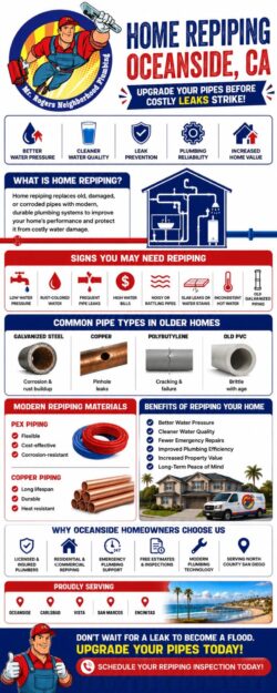 Home Repiping Oceanside CA – Upgrade Your Pipes Before Costly Leaks Strike!
