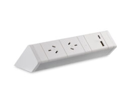 CM Athena Above Desk Power Rail – 2GPO & 1 Inline USB-C/A Port
