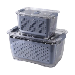 Transparent Fruit Storage Box With Lid And Drain Basket